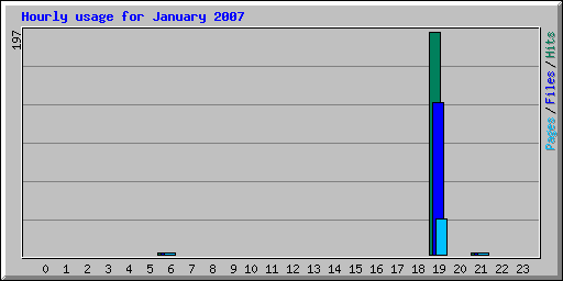 Hourly usage for January 2007