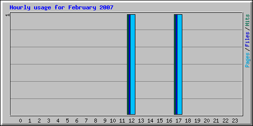 Hourly usage for February 2007